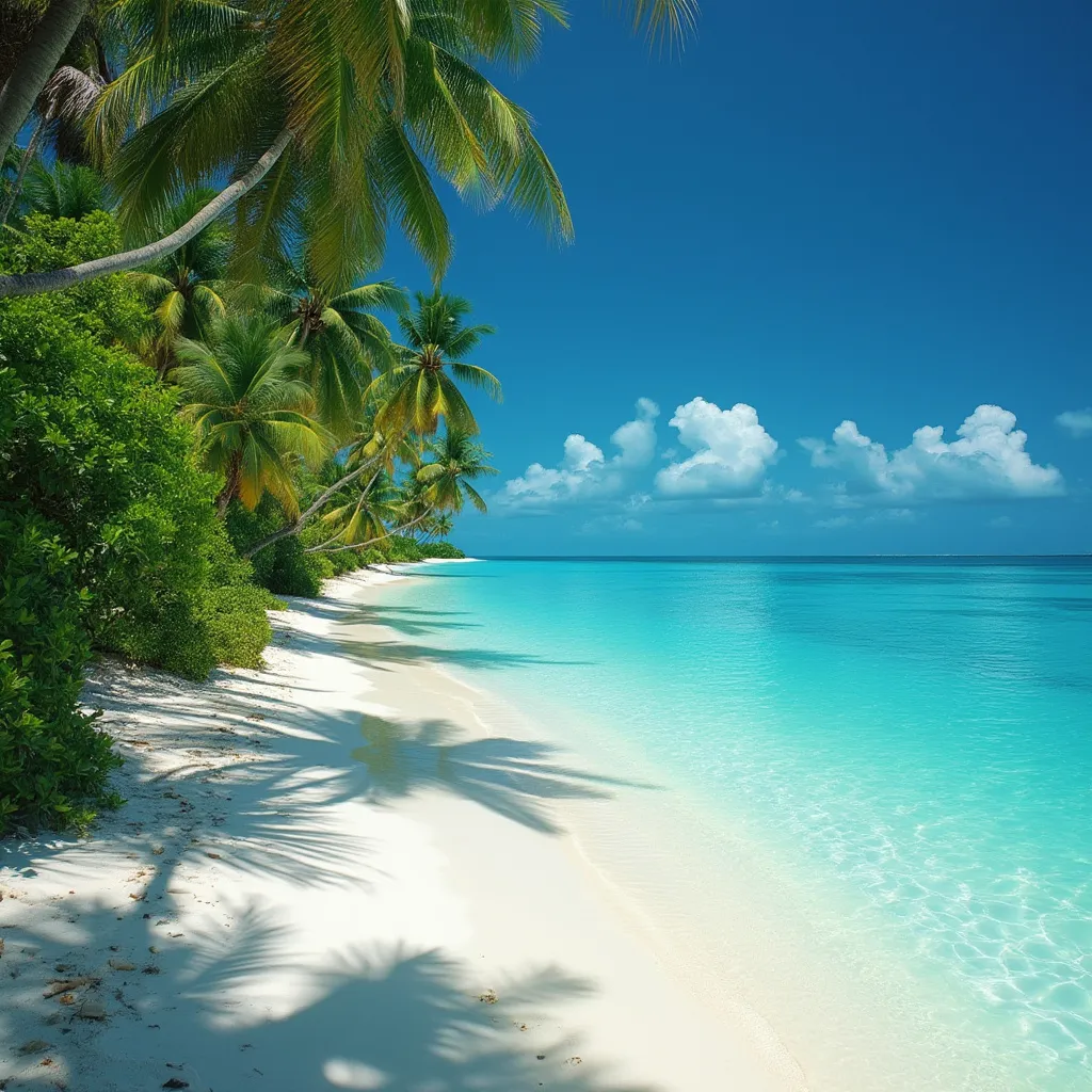 Praia tropical com águas cristalinas